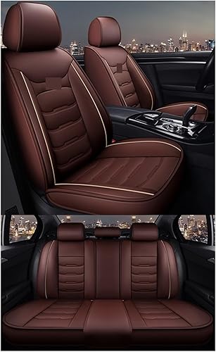 5 Seat Car Seat Covers Compatible with KIA Rio NIRO Soul Spectra Opirus Sportage Optima Ceed Cerato Forte Car Accessories Auto Goods (Color Coffee