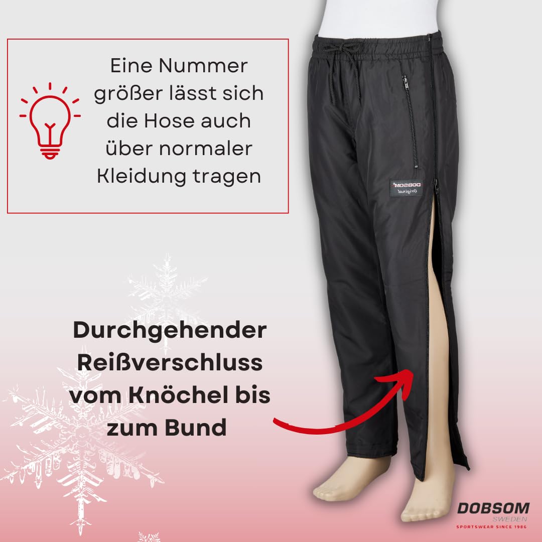 Dobsom Comfort Reha Hose für Kinder gefüttert I Kinderhose mit durchgehendem seitlichen Reißverschluss | Einfach An- und Auszuziehen | Jungen & Mädchen Trainingshose | Sporthose | Jogginghose