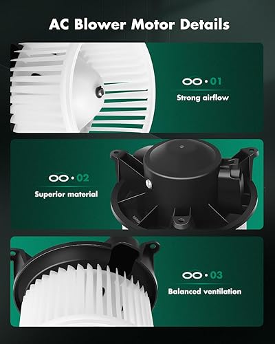 Vista 394 de SCITOO 700188 Reemplazo del motor del ventilador HVAC con jaula de ventilador para Toyota Tacoma 2005-2015, reemplazo OE - 87103-04043, 87103-04044