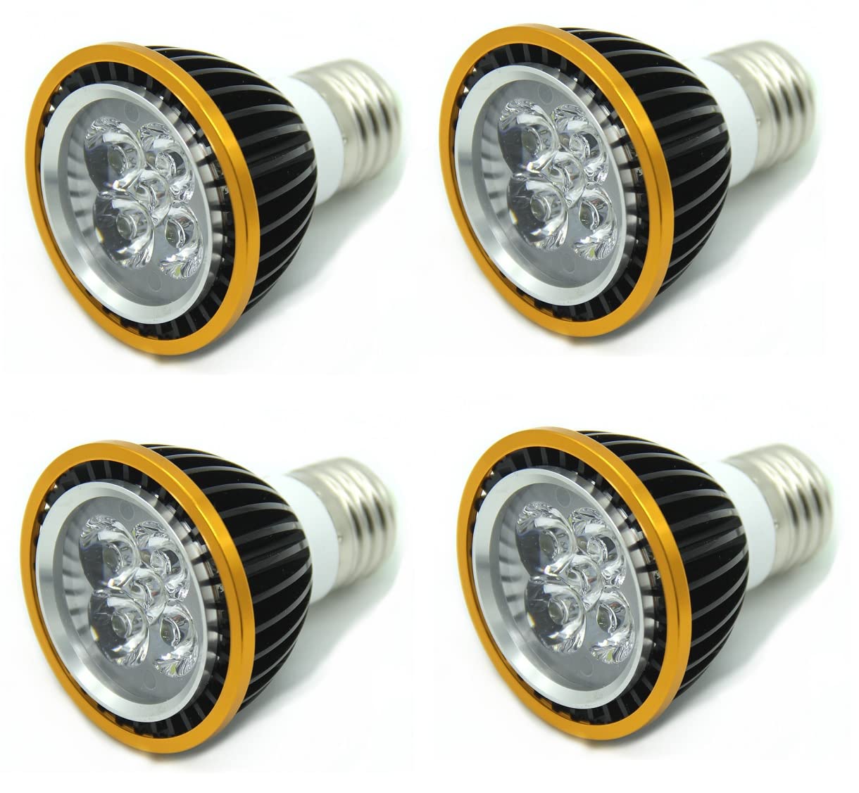 UDTDR®E27/E26 Par20 LED Bulbs, 4Pcs in 1 Pack, 6W E27 Medium Base Spotlight Wide Beam Angle 60 Degrees, Aluminum Alloy Radiator,AC85V-265V, Perfect for Replacing 60w Halogen Bulbs
