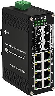Industrial 8 Port Gigabit Ethernet Plus PoE Switch with 2x10G SFP+ and 4X 1G/2.5G/10G/Multi-gig SFP, 240W High Power, Support IEEE802.3af/at, Rack Mount Unmanaged Plug and Play Ethernet Switch