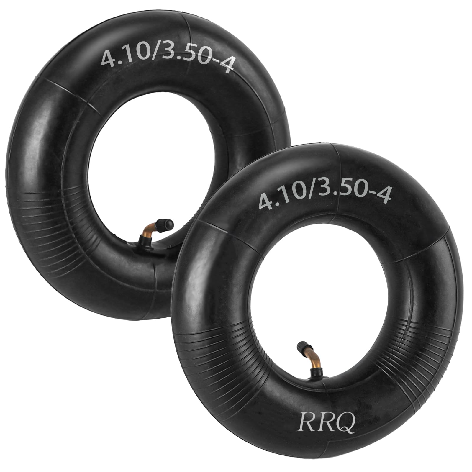 Photo 1 of (2 Pack) RRQ 4.10/3.50-4 Tire Inner Tube with TR-87 Bent Valve Stem, 4.10/3.50-4 Heavy Duty Replacement Inner Tube for Wheelbarrows, Hand Trucks, Dollies, Wagon, Garden Carts, Lawn Mowers and More