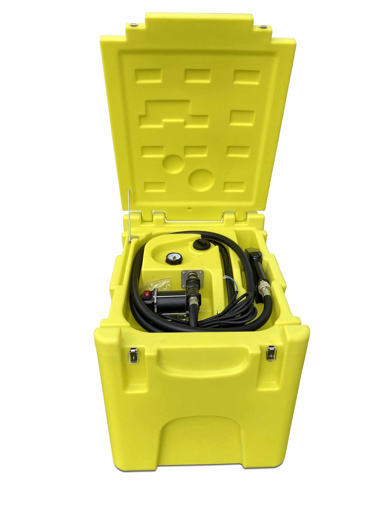 Depósito transportable 200L con bomba 12V 3000L/h, pistola dispensadora de gasoil y aceite, ideal para transporte y suministro nómada