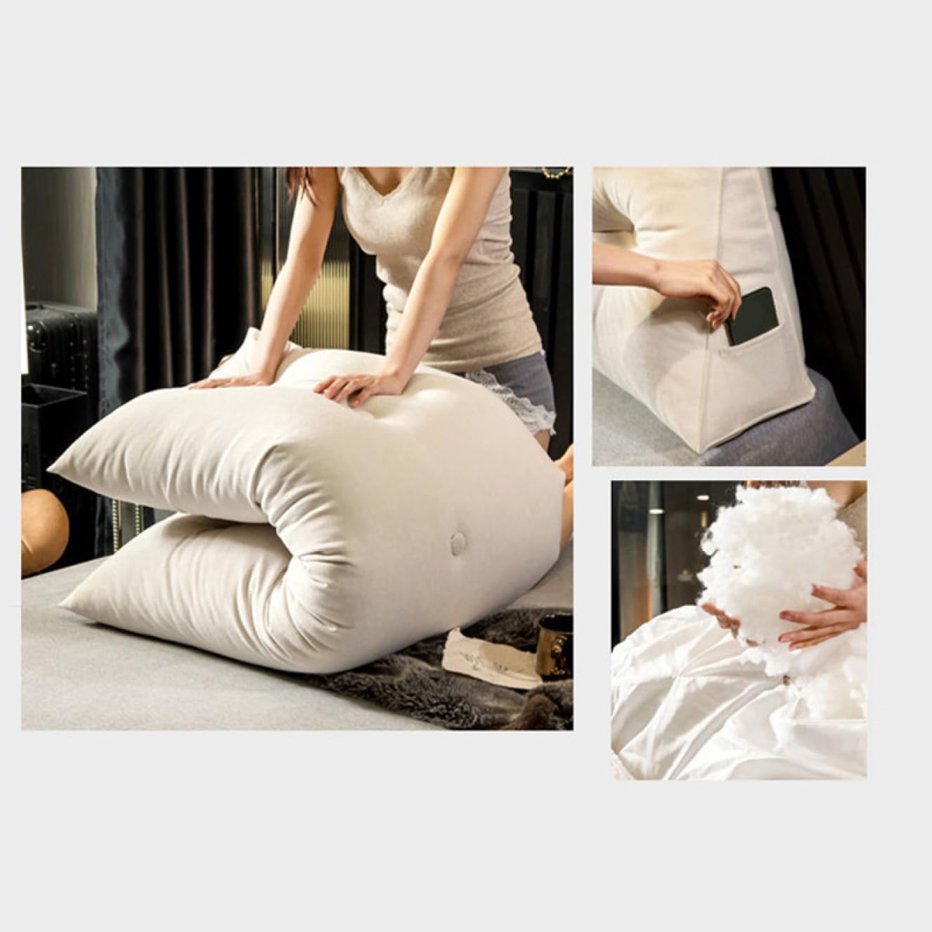 Amazon｜背もたれ クッション 三角クッション ベッド 大きい 雑貨 80