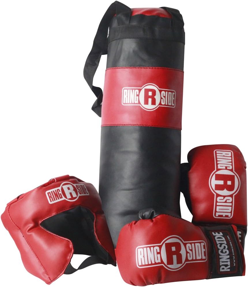Ringside Kids Boxing Set (2-5 Year Old), Assortment with Punching Bag, Gloves, and Headgear for Boxing, MMA, Muay Thai, and Kickboxing, Youth Sports Set for Boys and Girls, Black
