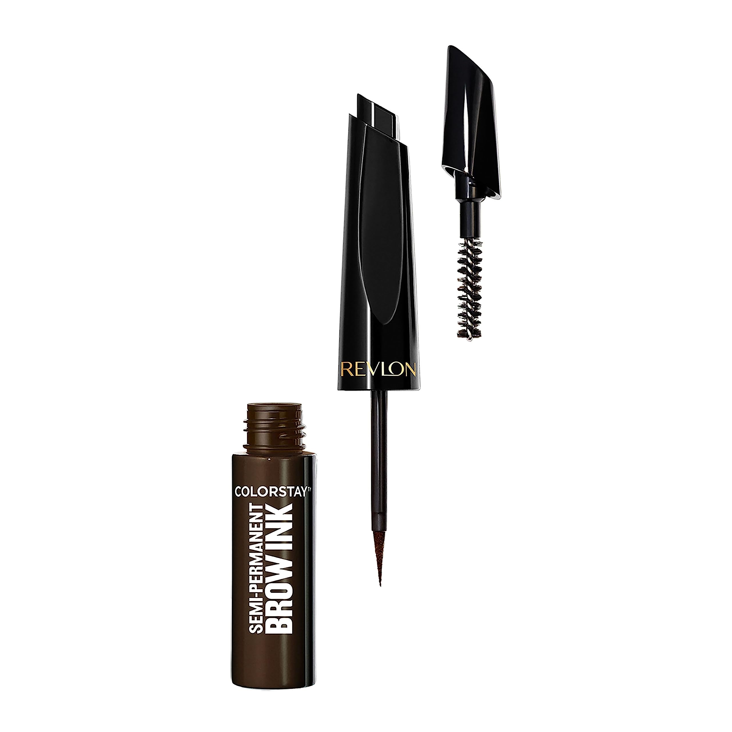 Revlon ColorStay Semi-Permanent Brow Ink, Penna/Liner Semipermanente Per Sopracciglia, Asciugatura Rapida, a Lunga Durata, Waterproof, 355 Dark Brown Ink - 0.09 ml