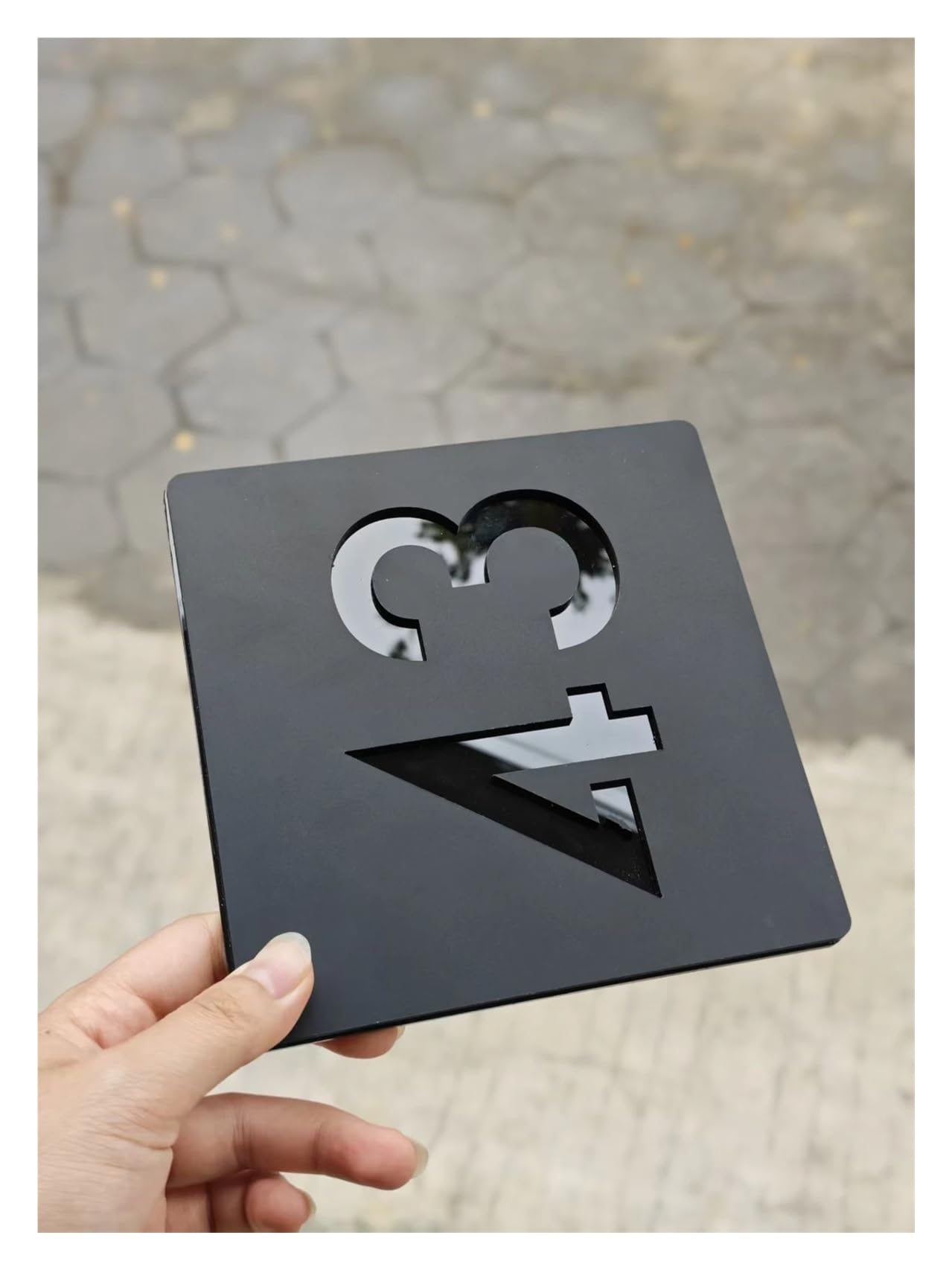 1 Szt. Nowoczesny Akrylowy Numer Drzwi Znak Adresowy Na Zewnątrz 3D Alfanumeryczny Talerz Dekoracyjny Do Domu(Black silver,30x30cm)