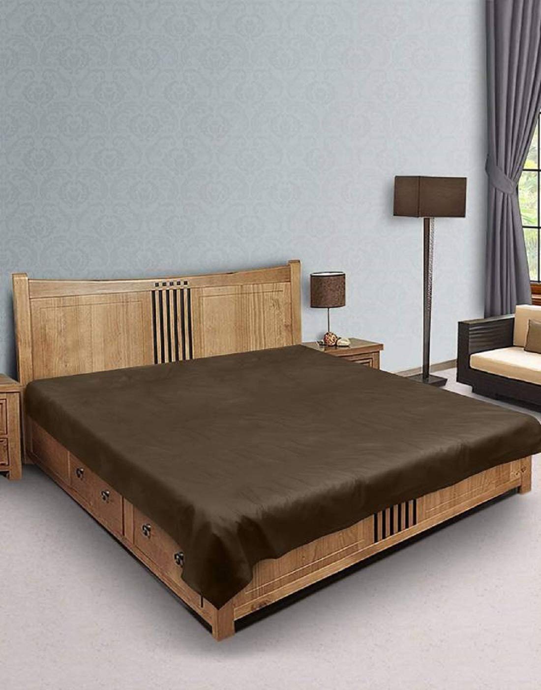 SHAVIN PVC Plastic Waterproof Mattress Protector Cover,Double Bedsheet,Baby Bed Mattress Protecting Sheet (Pack of 1) - (Coffee Colour)