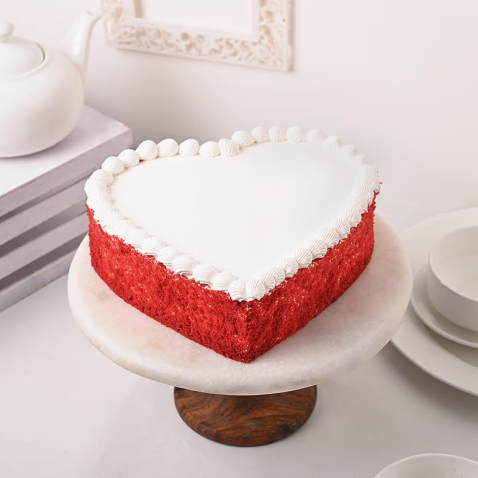 FlowerAura Delicious Silky Smooth Heart Shaped Yummy Red Velvet Cake For Valentine's Day Cake, Birthday Cake, Anniversary Cake & Mother's Day Cake (Same Day Delivery) (4Kg)-image-28