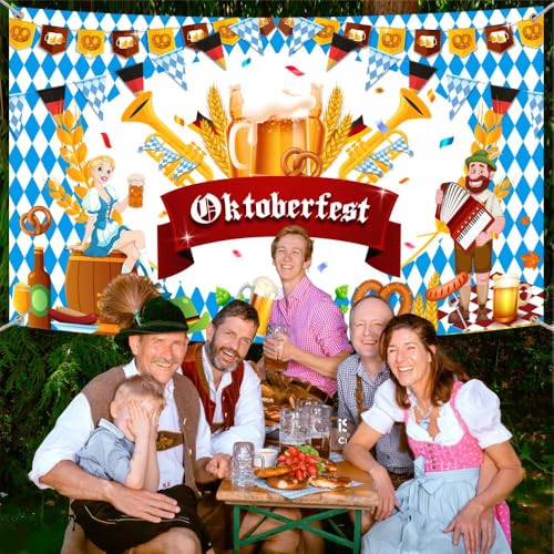 AIBIIN Oktoberfest Backdrop Banner Decorations German 6x3.6ft - image 3