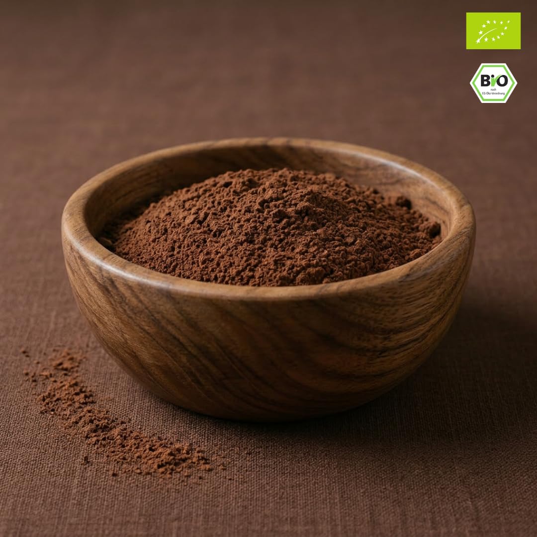 süssundclever.de® Bio Kakao Pulver | 1,0 kg | reines Kakaopulver | ungesüsst | schwach entölt 20-22% Fettanteil | ökologisch-nachhaltig abgepackt