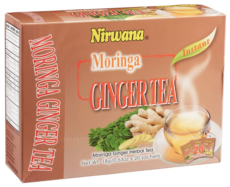 Moringa Ginger Tea – Herbal Blend with Spices & Botanicals – Refreshing Loose Leaf & Tea Bags for Daily Wellness