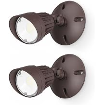 LEONLITE Single Head LED Security Light Flood Light 5000K Brown Pack of 2