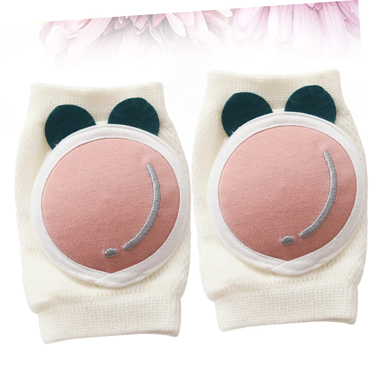 1pair Breathable Knee Pads Peach Pattern Soft Knee Sleeves for Crawling Boy Girl High Elasticity Comfortable for Toddlers for Active Crawlers and Climbers