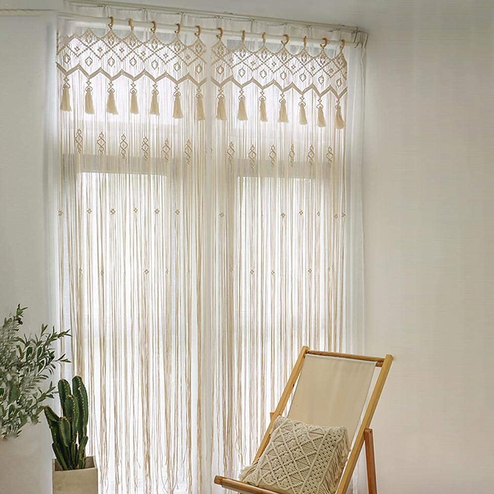 Decazone Macramé Curtains for Doorways, Window, Macrame Door Curtains Boho Wedding Decor, Macrame Wedding Backdrop, Bohemian Decor, 48 x 84 Inch (Farmhouse) (B0BRT45PP9) Amazon Price History, Amazon Price Tracker