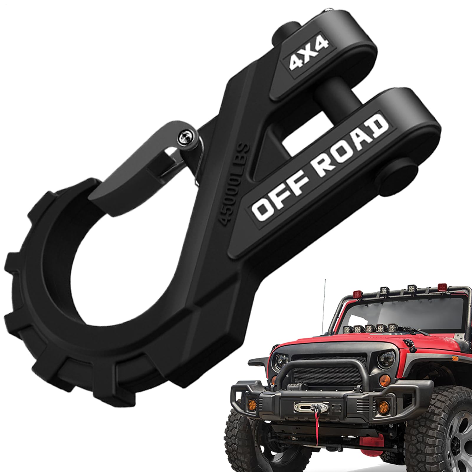ATV Winch Hook - Connettore per rimorchio pesante, Hook Offroad Steel Grow | Collegamento della catena di sicurezza del rimorchio, clip per gancio per rimorchio SUV, programma di recupero auto