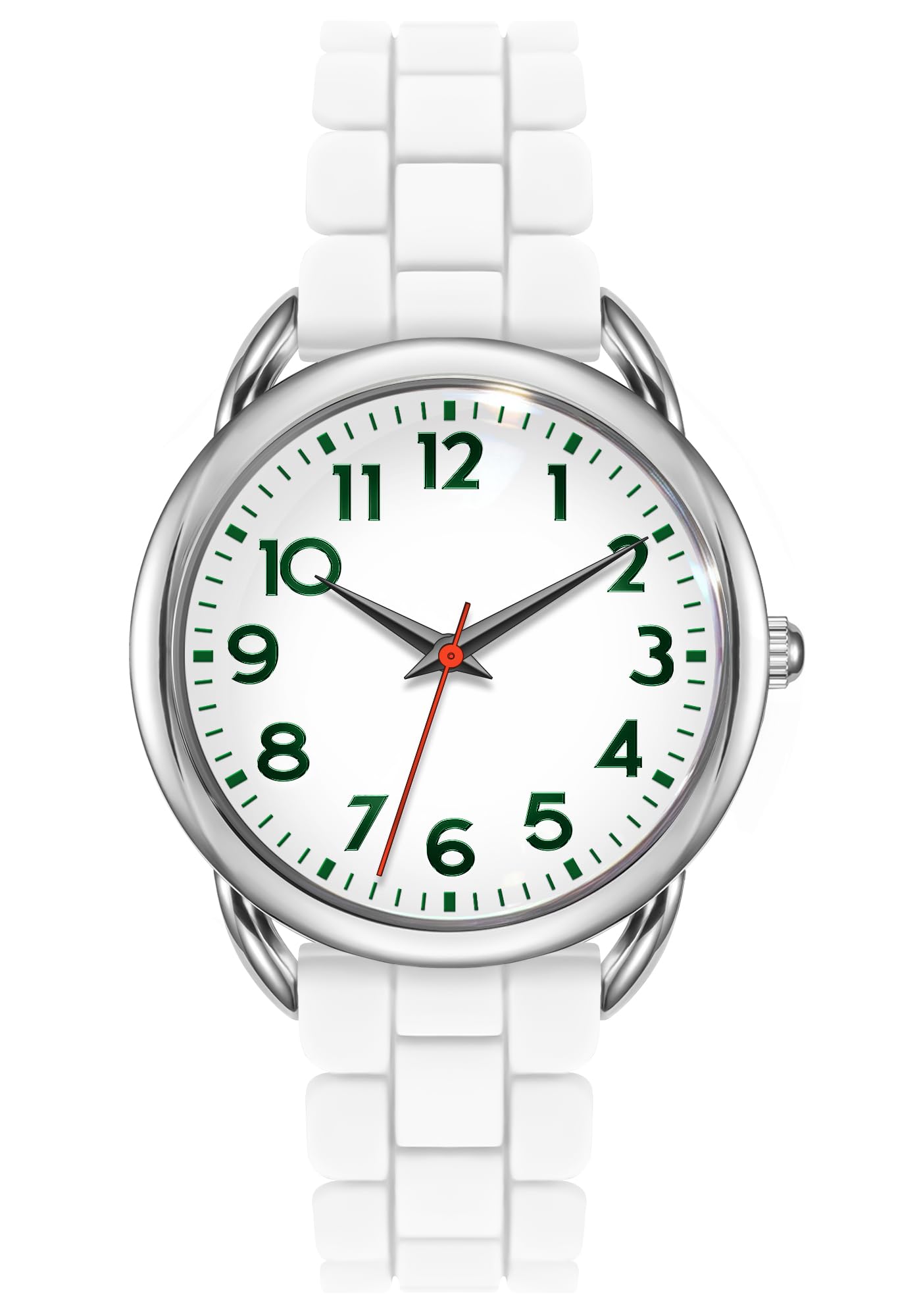 35MM Watches for Women Big Face Easy Reader Silicone Strap Water Proof