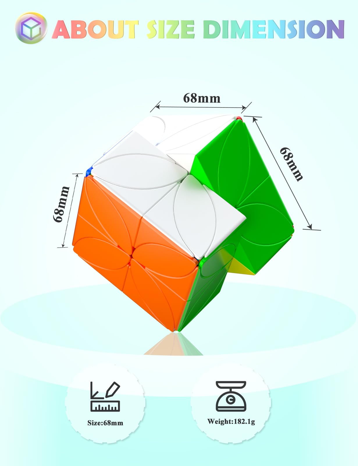 ROXENDA Irregular Clover-Shaped Speed Cube Stickerless Magic Cube, Professional Smooth Lucky Puzzle Cube - Image 2