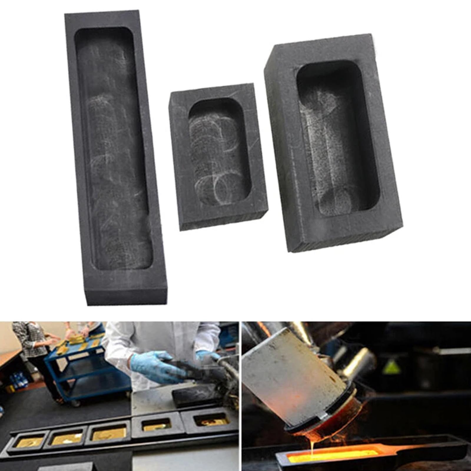 Hochreine Graphitguss Schmelz Crucible Graphit Gussform Tiegel Barren für Schmelzen Casting Raffination Gold Silber Metall Aluminium Kupfer Messing