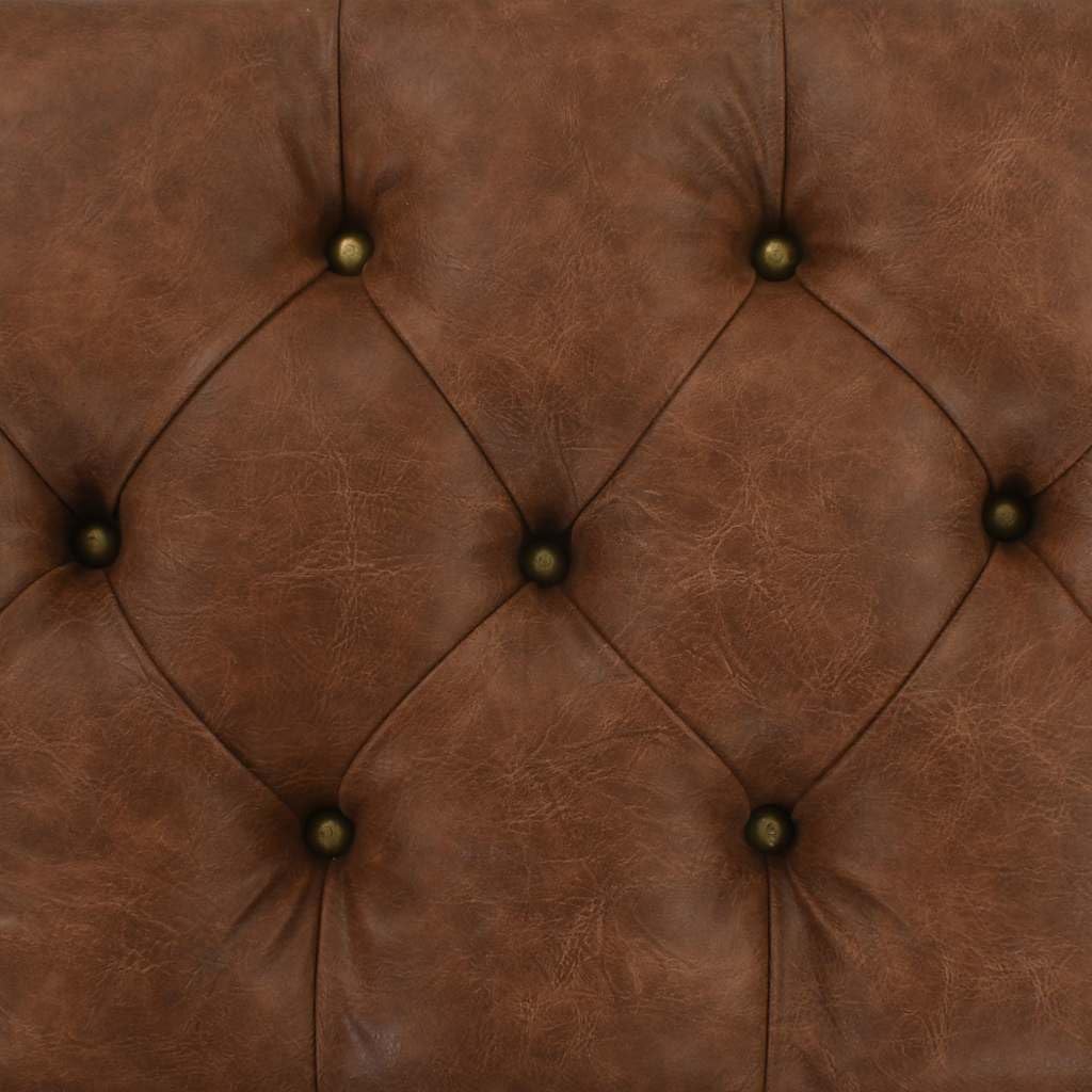 vidaXL Panca Contenitore in Legno Massello, Marrone, 80,5x41x50 cm, Legno di Abete & MDF con Pelle Sintetica, Baule Seduta, Seduta Imbottita, Ruote in Acciaio Robuste, Ingresso o Corridoio