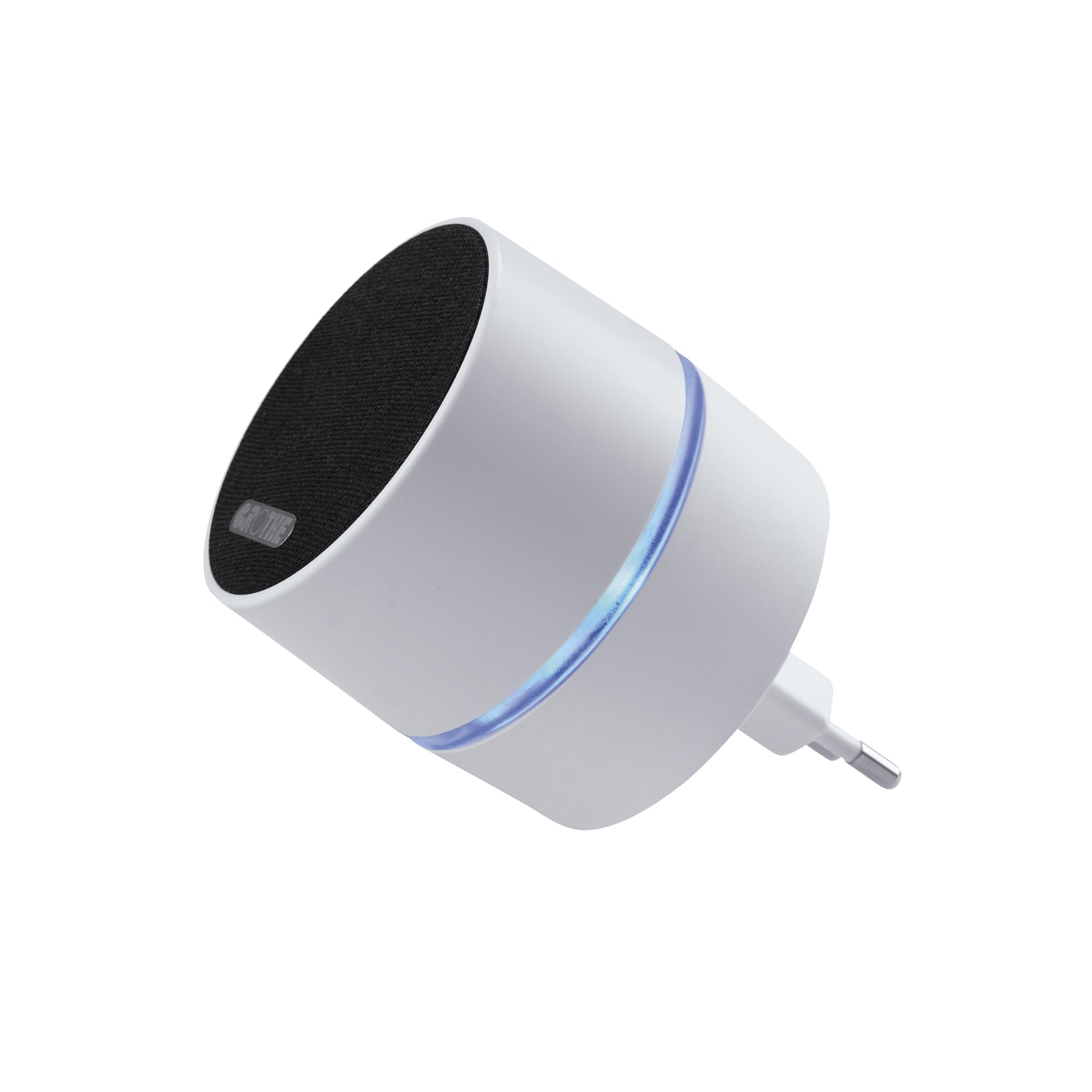 Grothe Mobile Funkklingel Türklingel Funkgong Empfänger ohne Taster Kabellose Türglocke 500m Reichweite 13 Melodien Steckdosenbetrieb Weiß CALIMA 400E (Optische Signalanzeige durch farbigen LED-Ring)