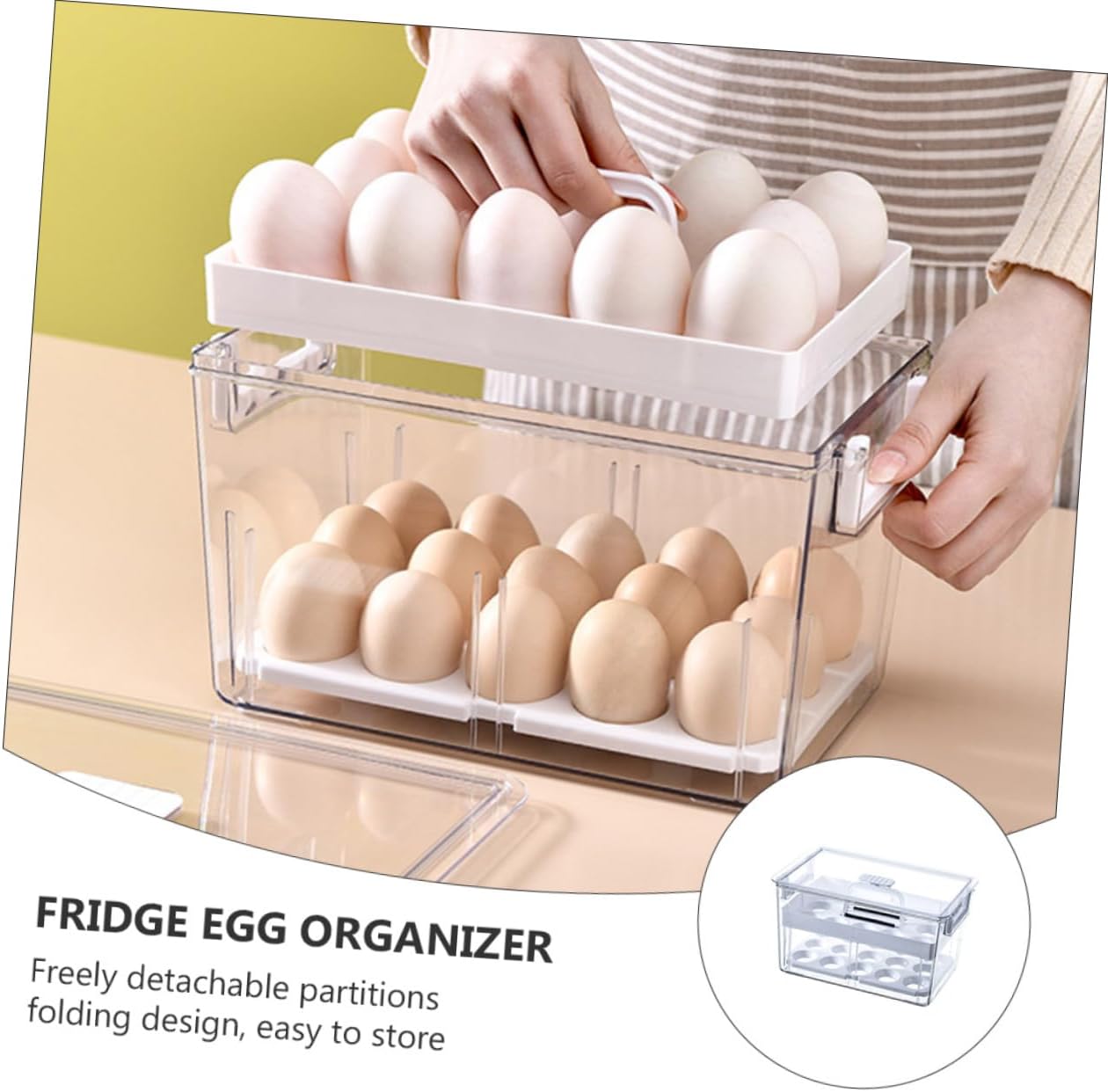 1pc Refrigerator Container Sliding Vents Design Detachable Compartments for Storage and Organization Fridge and Freezer Transparent