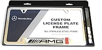 Vista 1 de Marco de matrícula de acero pulido con logotipo de Mercedes-Benz AMG
