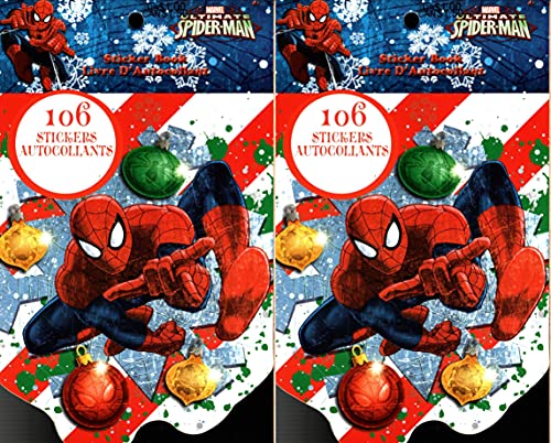 Holiday Christmas Sticker Books - Marvel Spider-Man 106 Stickers! (Set of 2 Sticker Books - 212 Stickers) Holiday Christmas Sticker Books - Marvel Spider-Man 106 Stickers! (Set of 2 Sticker Books - 212 Stickers)