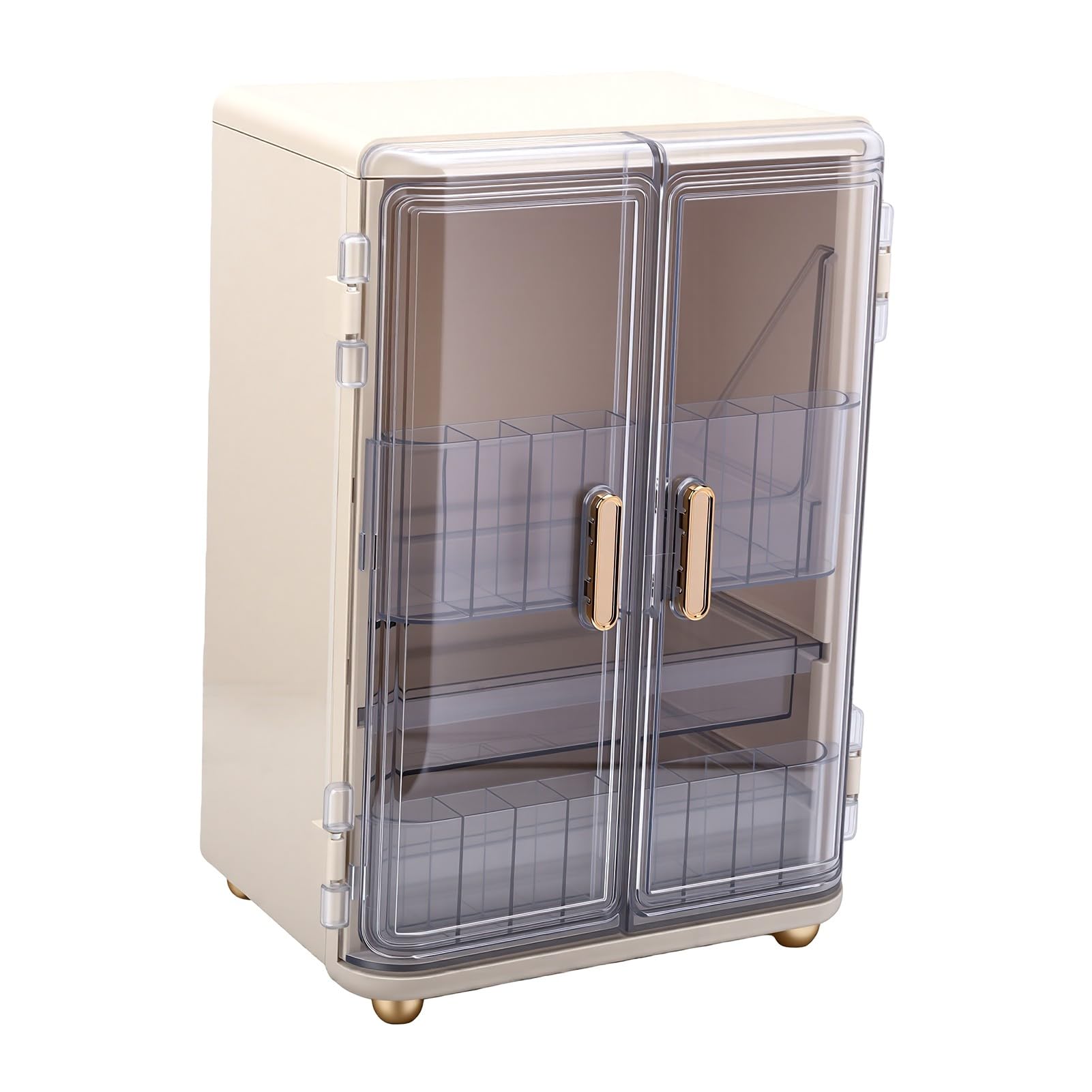 Generic Organizer do Pielęgnacji Skóry Przezroczyste, 3-poziomowe Pudełko do Przechowywania Kosmetyków z Gładkimi Szufladami Komody łazienkowej 15,4 * 10,9 * 8,5 Cala