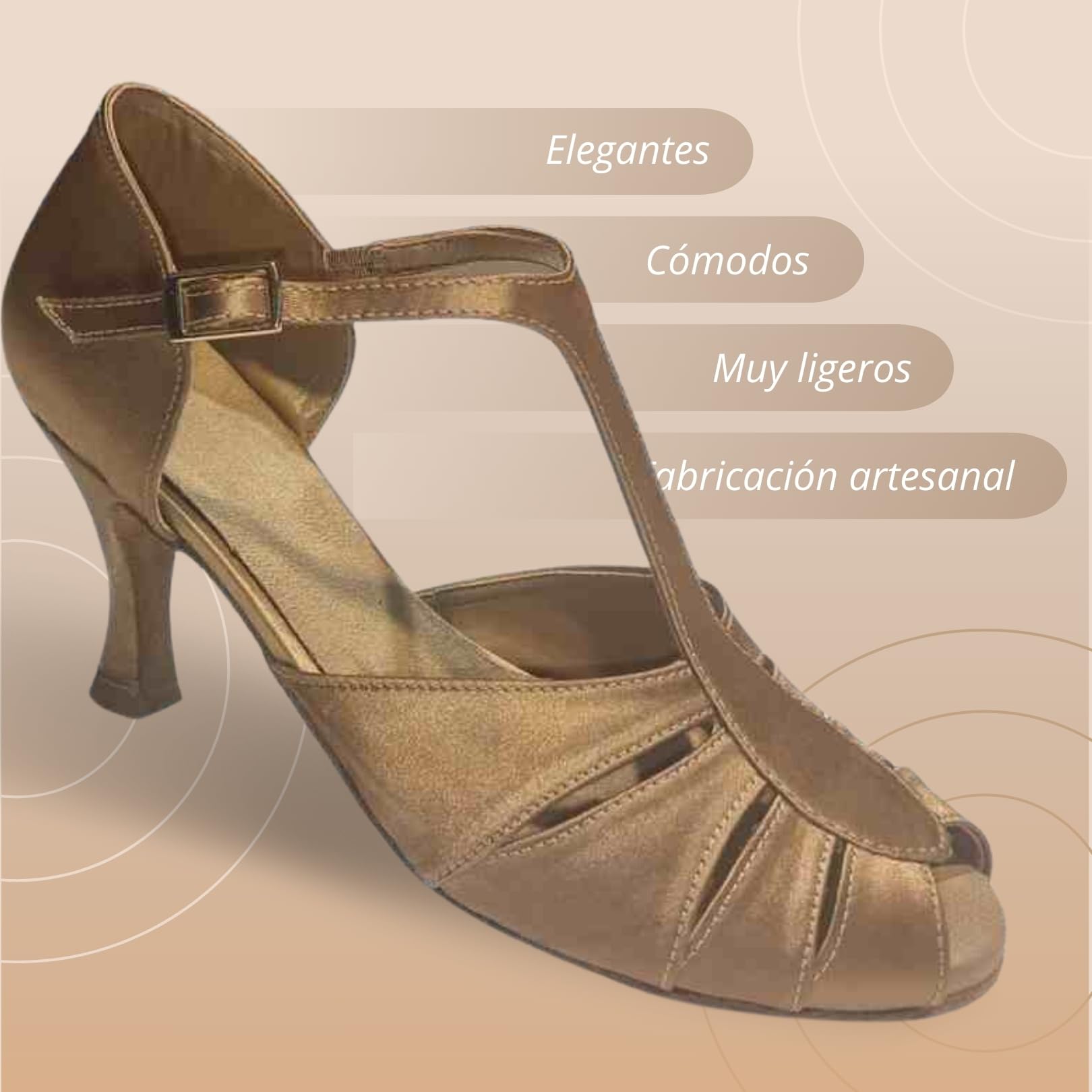 Zapatos de Baile Latino para Mujer Carla, Zapatos Cómodos de Fiesta para Salsa y Bachata, Hechos a Mano