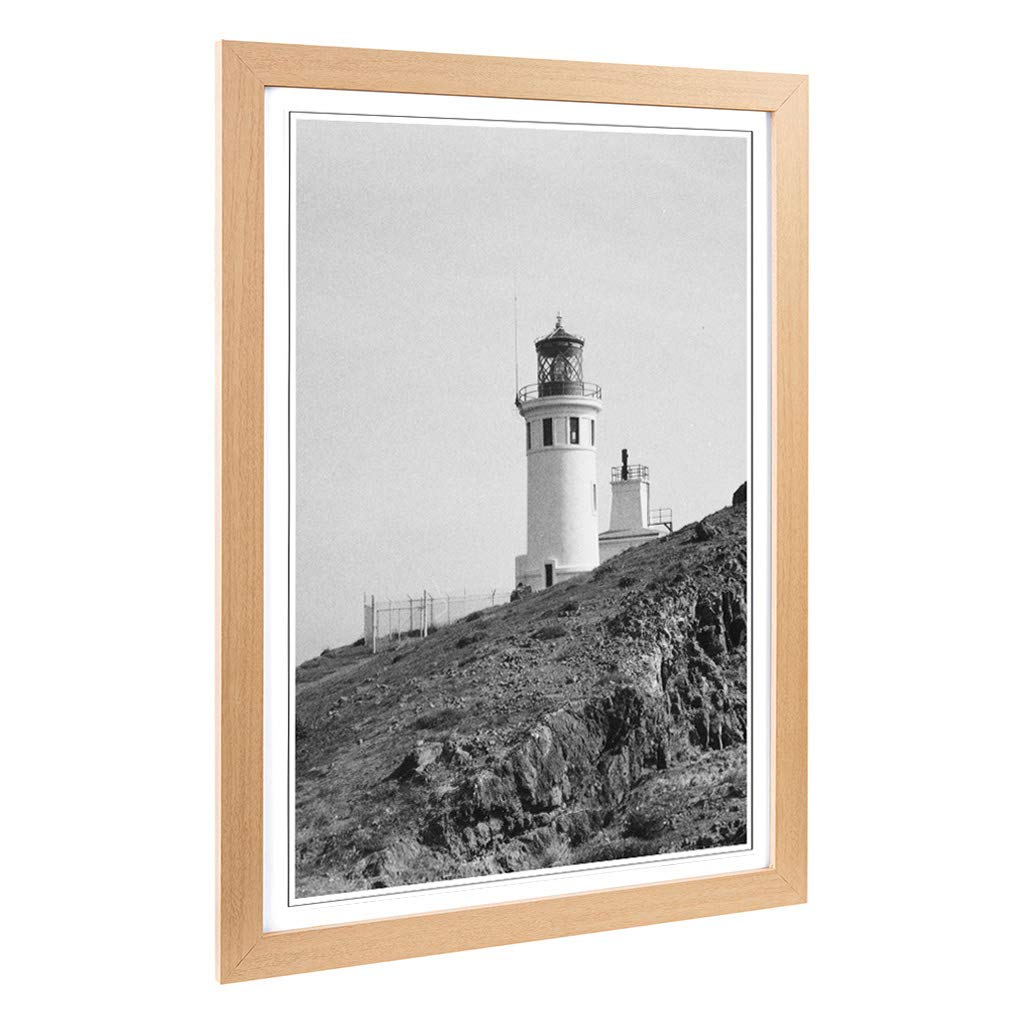 Big Box Art Framed Print of Architecture Lighthouse Anacapa Island Light Station, California Design | Wall Art Picture| Home Decor for Living Room, Bedroom, Oak, A2 / 24.5x18 Inch / 62x45cm