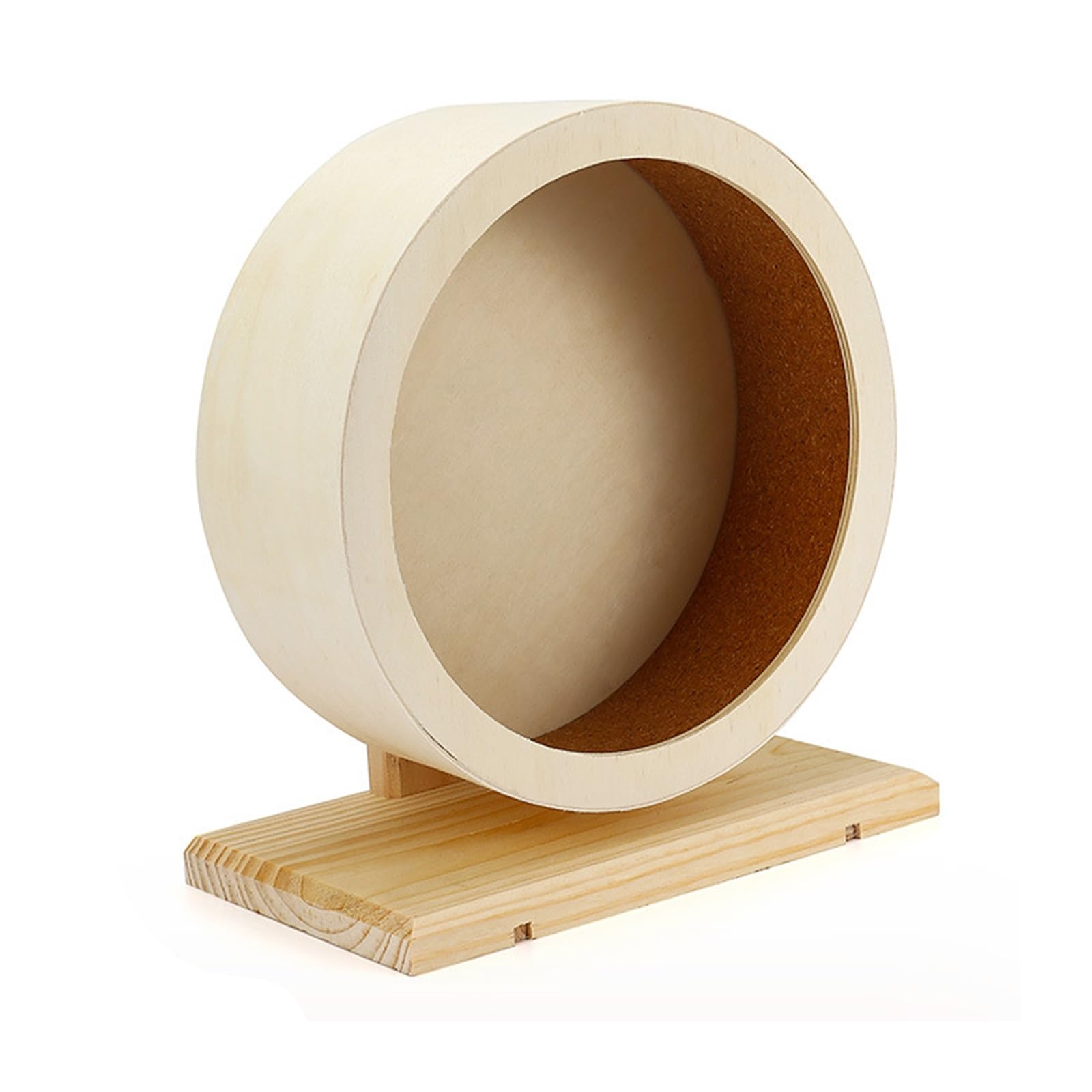 Rueda silenciosa para hámster, juguete de madera para ejercicio para mascotas pequeñas con base estable, divertido juguete de entretenimiento