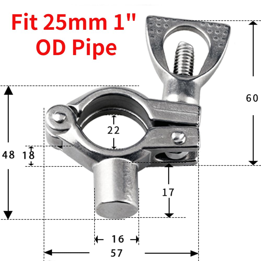 Pasuje do 12,7 19 22 25 27 32 38 42 45 48 51-152 mm OD 304 uchwyt zaciskowy do rur ze stali nierdzewnej (25 mm 1 cal) łącznik rurowy