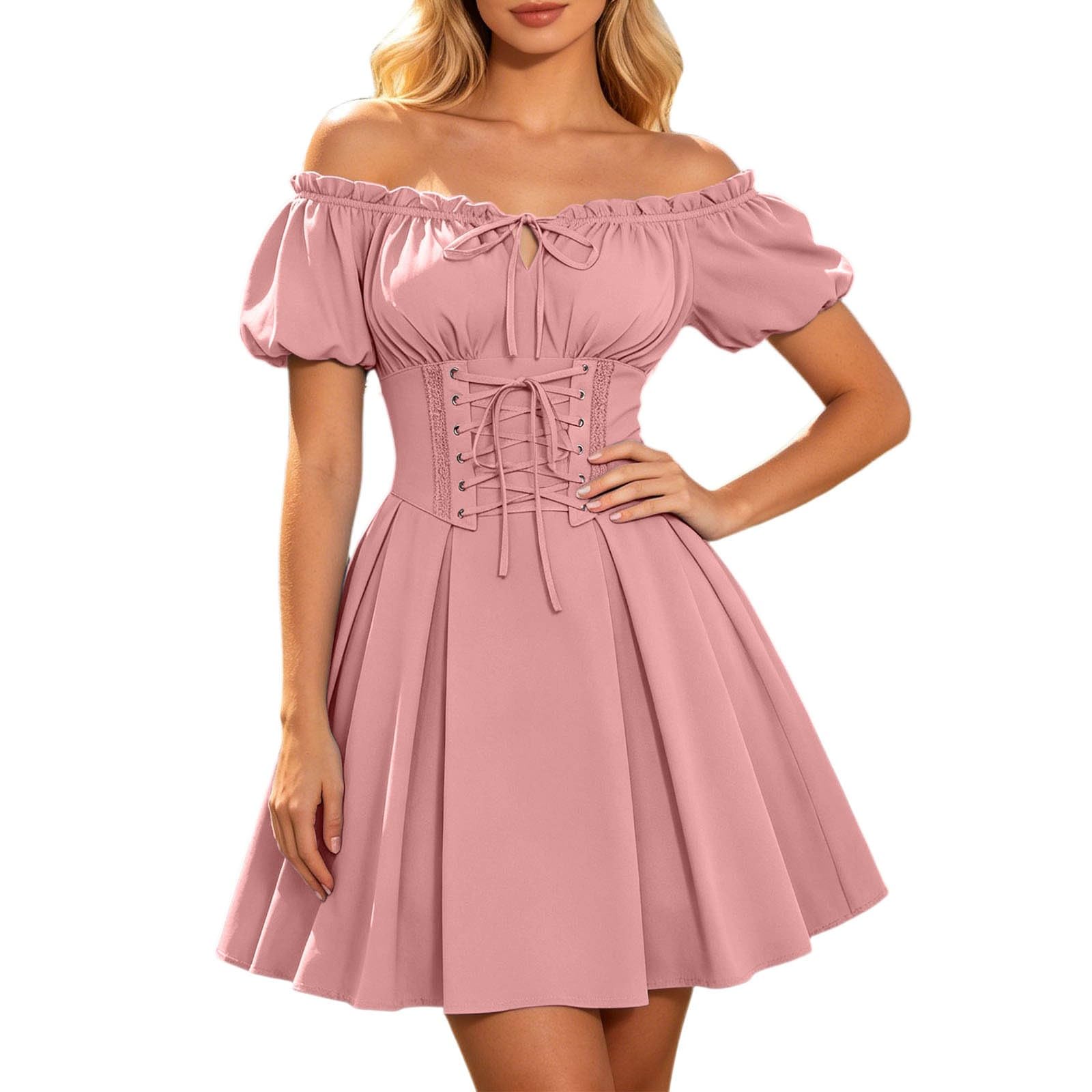 Elegante Abito a Corsetto con Spalle Scoperte, Perfetto per Eventi a Tema.
