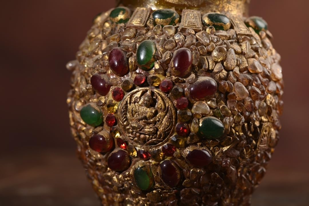 中国古美術・古水晶彫・描金舍利寶塔・金剛舍利子附・骨董品・古賞物 Amazon.co.jp: 珍品旧蔵瑠璃 嵌宝石 舎利缶 舎利子 精密細工