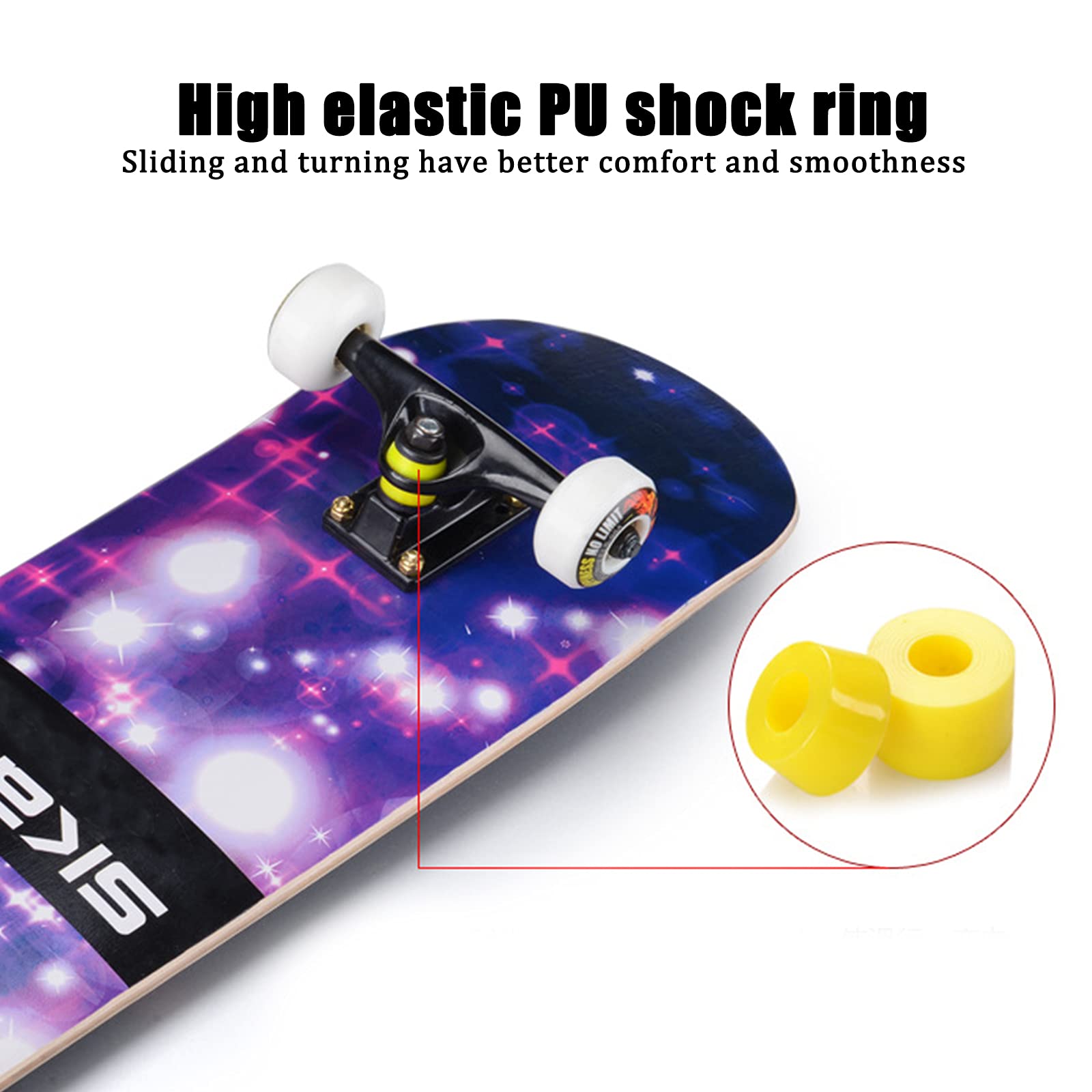 Skateboard Intermitente de 31 Pulgadas con Ruedas LED de Colores, Monopatín de Cubierta de Madera de Arce Canadiense de 9 Capas para Niños,Niñas,Adolescentes,Adultos,Principiantes