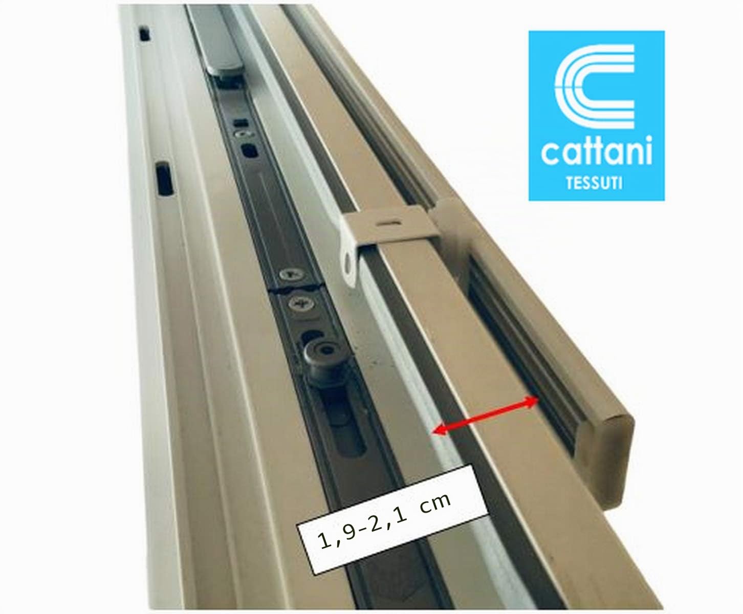 Binario Completo per Tende a Pannello a Finestra-Larghezza da cm 40 a 100 -Profilo velcrato+Supporti Senza forare+Peso (B - cm 45)