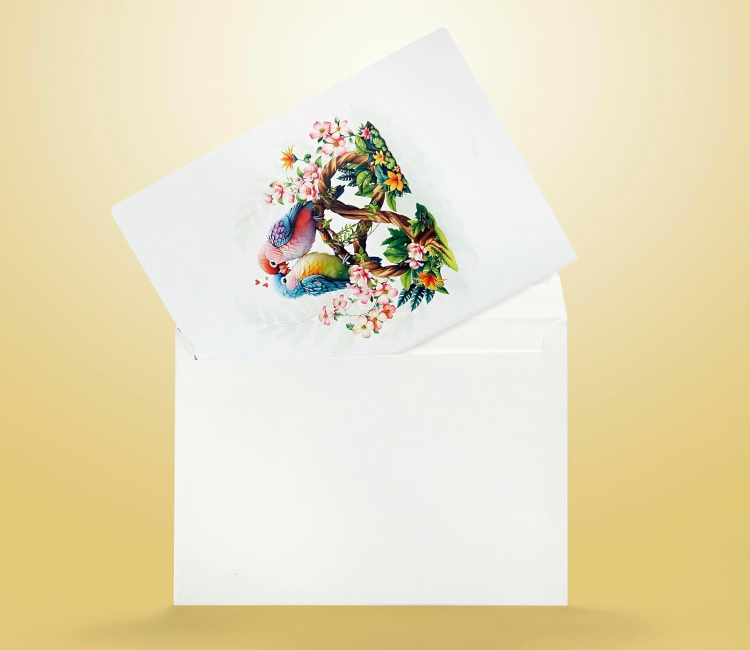CUT POPUP.COM Valentines Day Card, Anniversary Card Pop Up, Wedding, Engagement, 3D Greeting Card (Parrot Couple) - Image 9