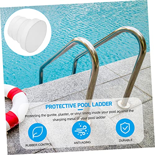 Tapa protectora para escalera de piscina de goma blanca miniatura 2