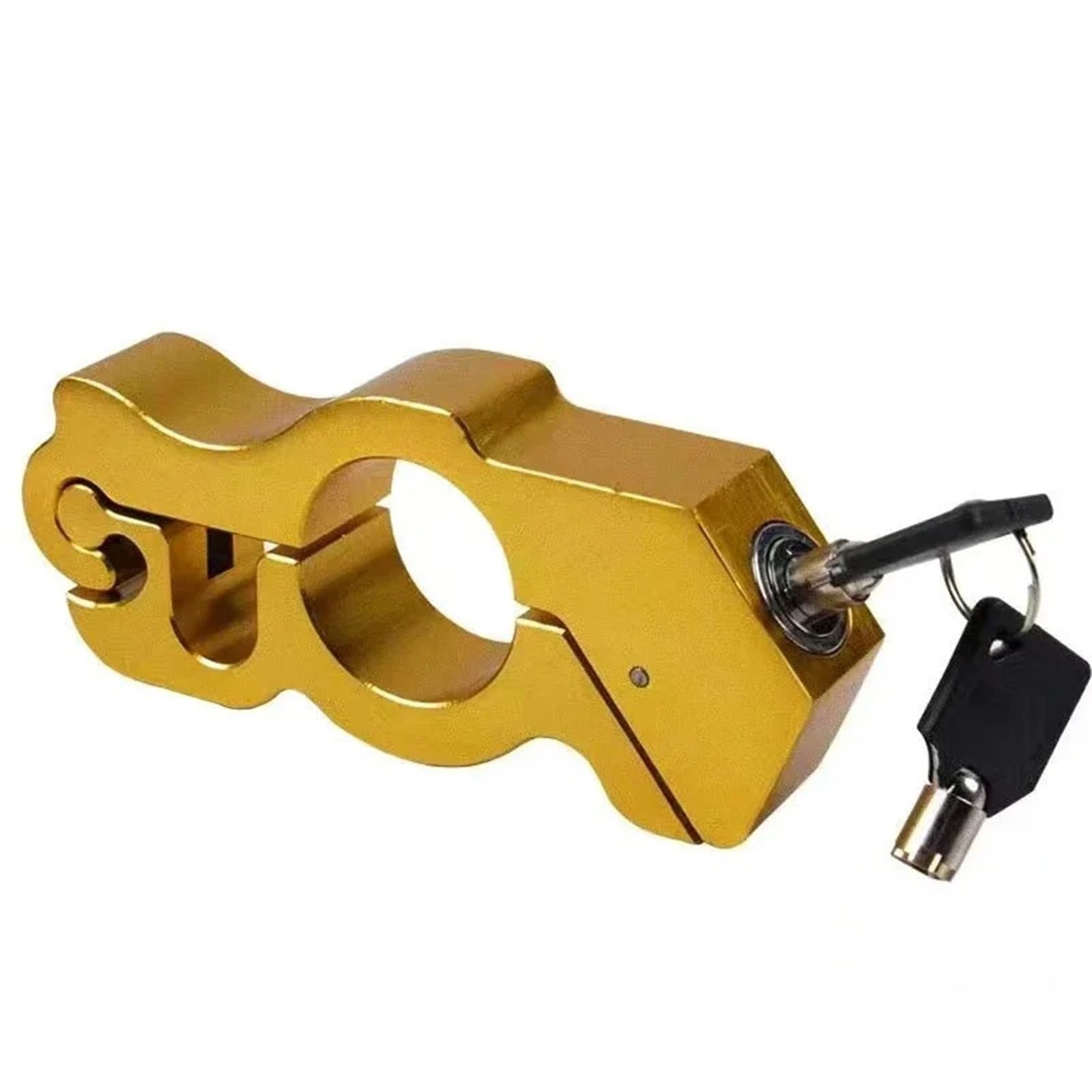 Arupmn Gold Chain Lock Motorcycle Handlebar Lock Brake Handle Solid Imitating Steal Pull Rod Atv Dirt Street Anti Theft Motorcycle Handlebar Lock(Gold)