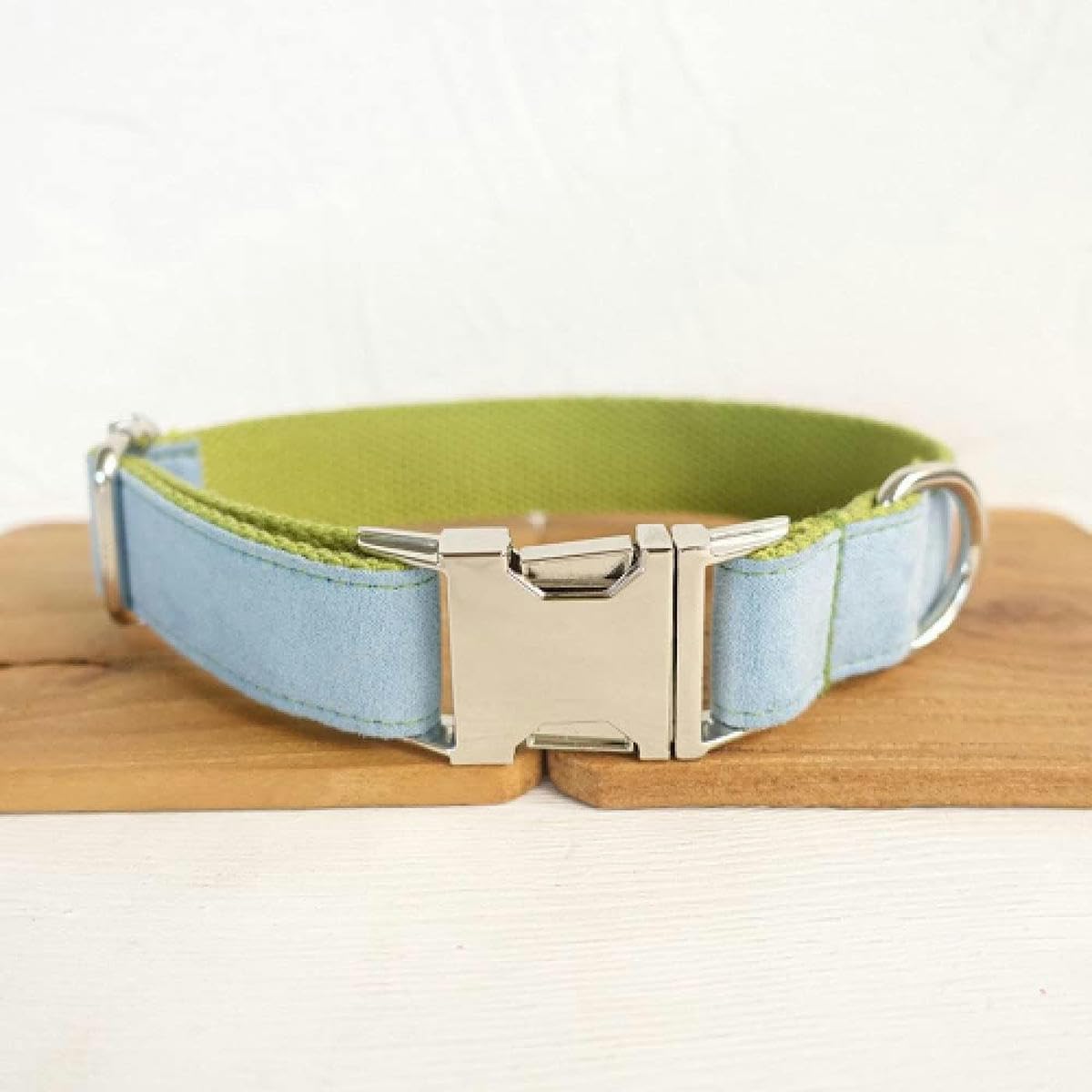 Collier Collier Poly Satin et Nylon Bleu et Vert 5 Tailles-Ensemble Collier et Laisse pour Chien-XL