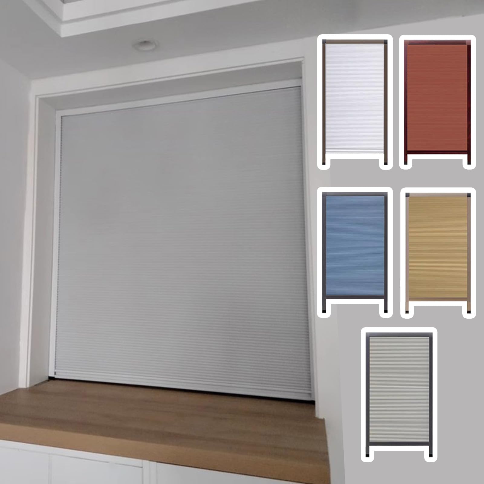 ZIMGOD Customised Folding Cabinet Door for Small Space/Cupboard, No Drilling Concertina Door for Kitchen Closet Wardrobe, Sliding Accordion Gate Screen