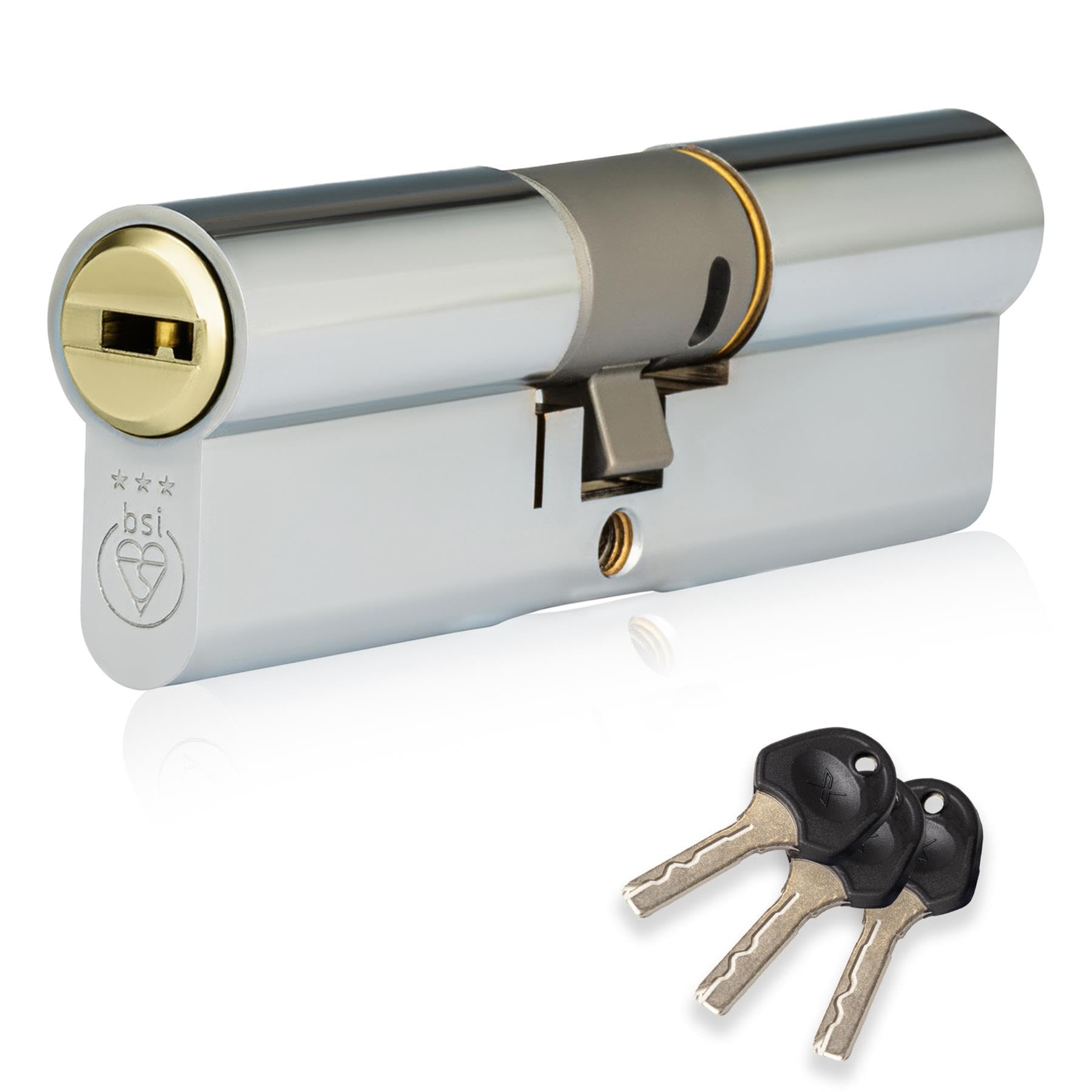 Xfort Dual Pc/Pb Colossus Dual Finish 3 Star Kitemarked Euro Cylinder Lock 35Ex/35 (70Mm), British Standard Ts007 Anti-Snap Barrel Lock, Upvc Door Lock.