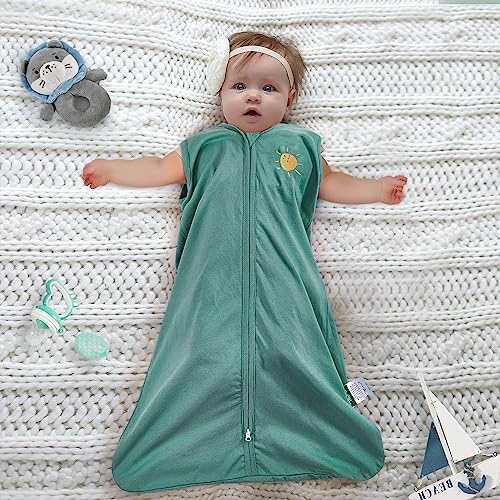 Miniatura 7 de TILLYOU Saco de dormir de algodón orgánico 0.5tog - Manta sin mangas para bebé, diseño suave y seguro para una experiencia de sueño acogedora,