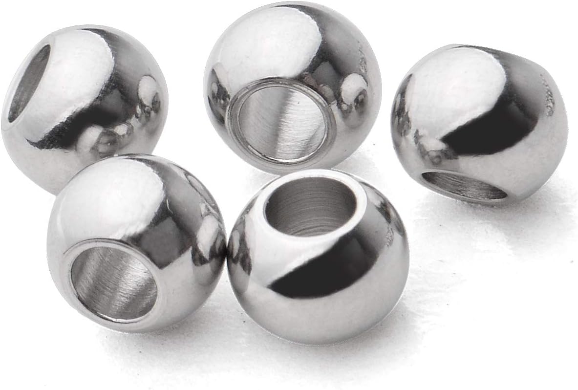 Aylifu 100pcs Smooth Round Spacer Beads 304 Stainless Steel Rondelle Beads Spacers Seamless Loose Beads for DIY Crafts Jewelry Bracelet Necklace Making(6×4mm, Hole:3mm) - Image 5