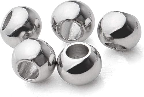 Miniatura 5 de Aylifu 100 cuentas espaciadoras redondas lisas de acero inoxidable 304 cuentas Rondelle espaciadores sin costuras sueltas para manualidades,