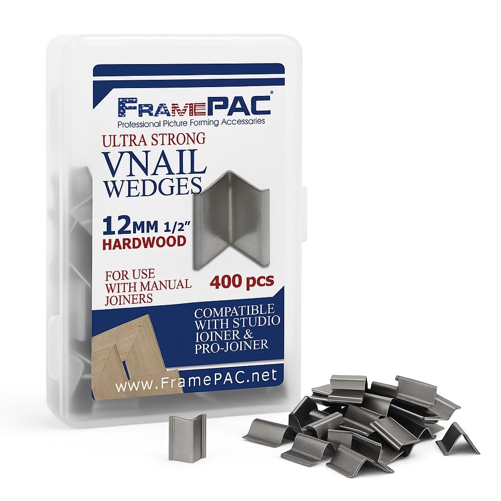 FramePac V Nails for Picture Frames Hardwood 12mm (1/2 Inch) [400 V-Nail Pack, Loose] - (for use in Manual V Nailer for Picture Framing, Hand V Nailer for Picture Frames, Manual Picture Frame Joiner)