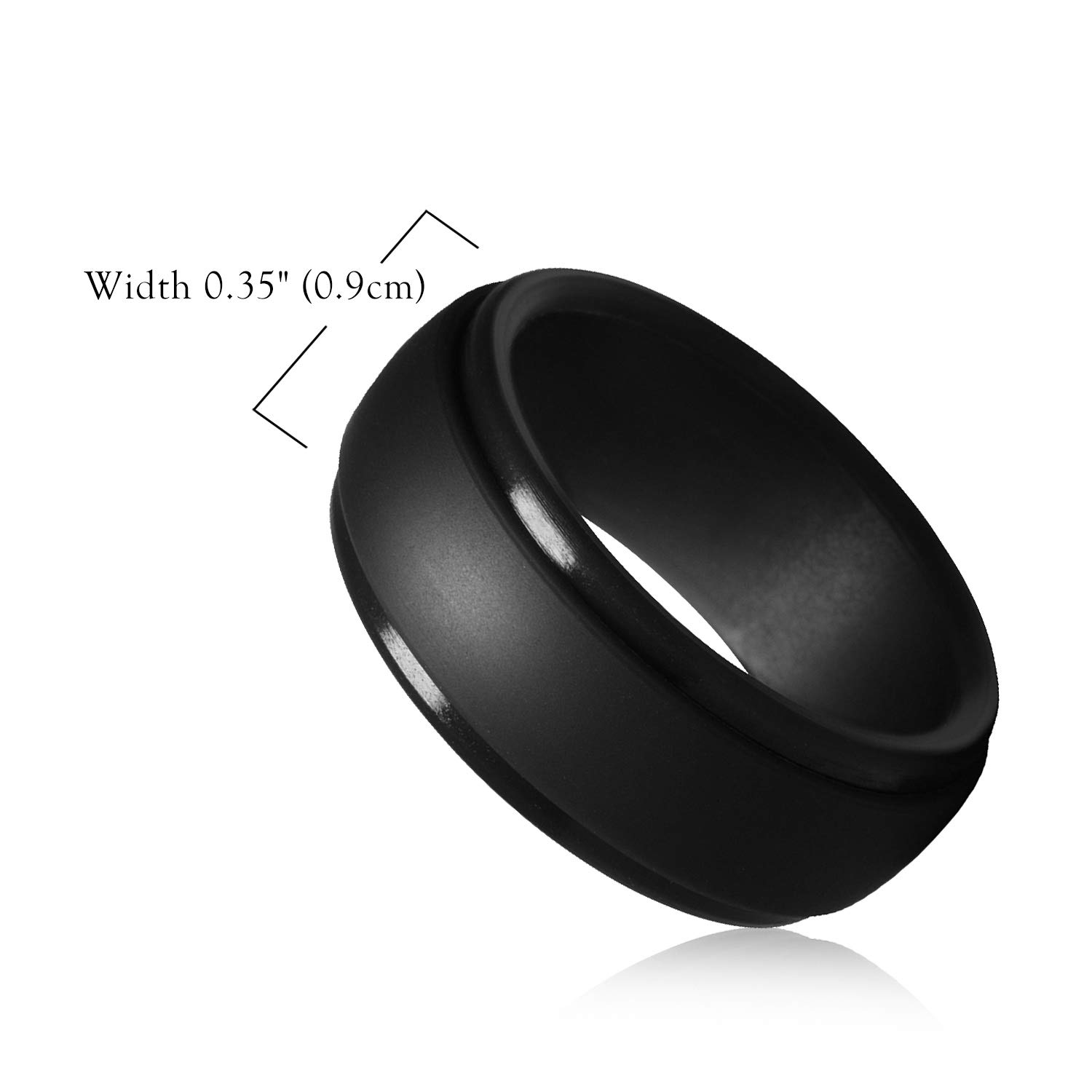 JewelryWe 9 mm silikonowy gumowy pierścień dla kobiet mężczyzn czarny