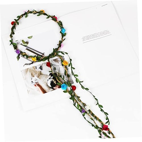 Miniatura 3 de Beavorty 16 diademas de flores de rosas para niñas, corona de rosas, decoración del hogar, diadema de flores de boda, lazos para el cabello para