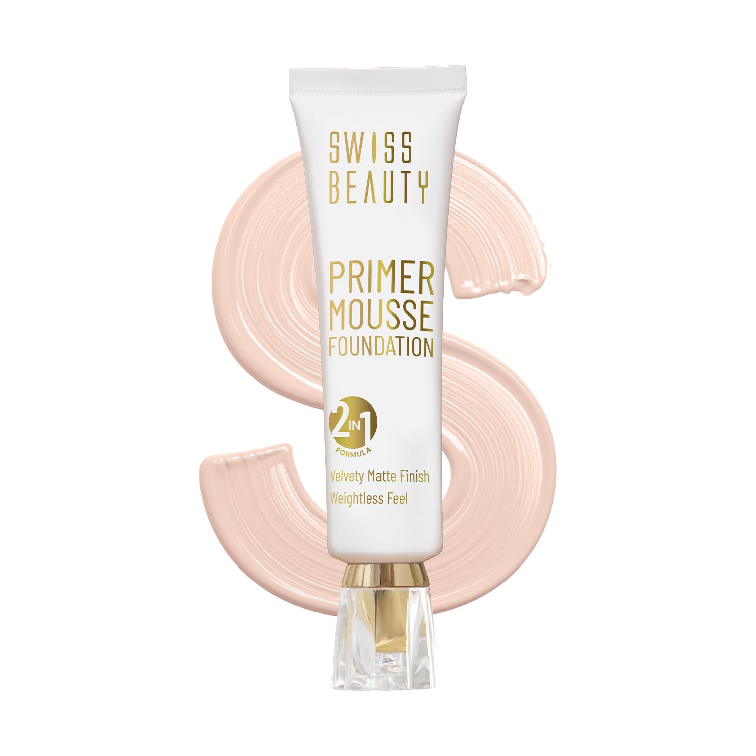 Primer Mousse Foundation Weightless Smooth & Velvet Touch, Face Makeup, Rose Blush, 30ml